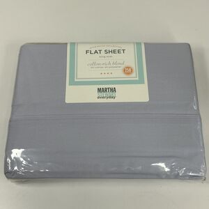 Martha Stewart Flat Sheet KING Size Light Purple 250 Thread Count